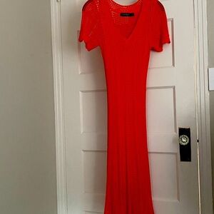 Ralph Lauren crochet dress with slip. Intricate crochet detail at hem, size 8